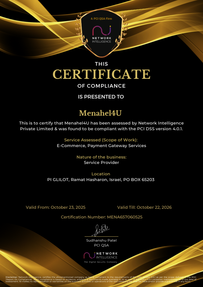 COC_NI_Menahel4U_Certificate of Compliance_PCI DSSv4.0.1